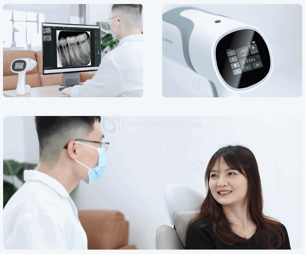 100% Woodpecker Ai Ray Unidad de rayos X dental portátil con pantalla táctil máquina de rayos X de alta frecuencia