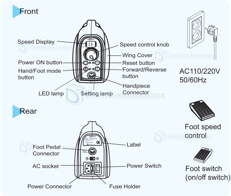 AnyXing MD300 Micromotor Dental III 45.000 RPM Made in Korea