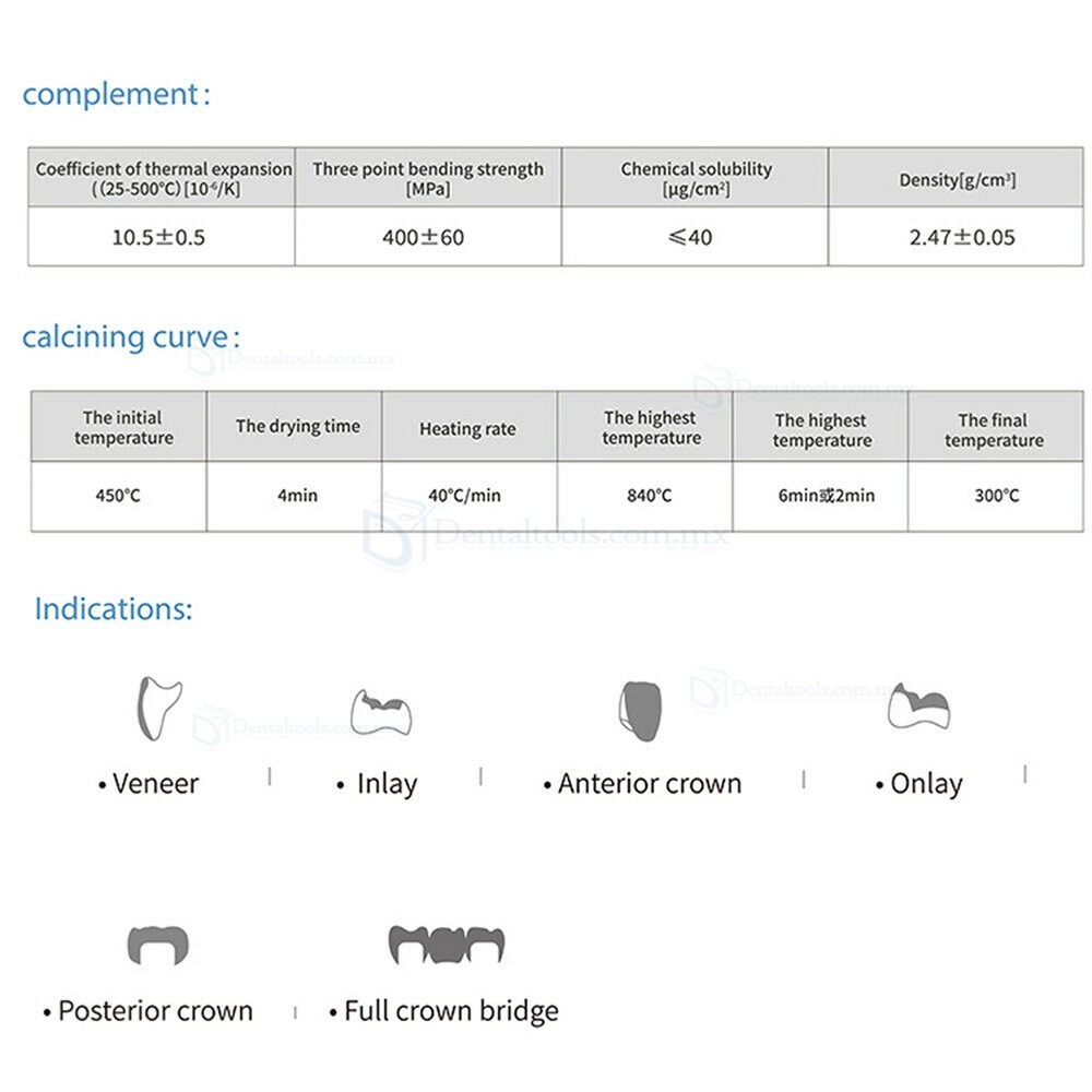 5Pcs B40 Bloques Dentales de Litio Dilicado E-max HT/LT CAD CAM para Sirona Cerec