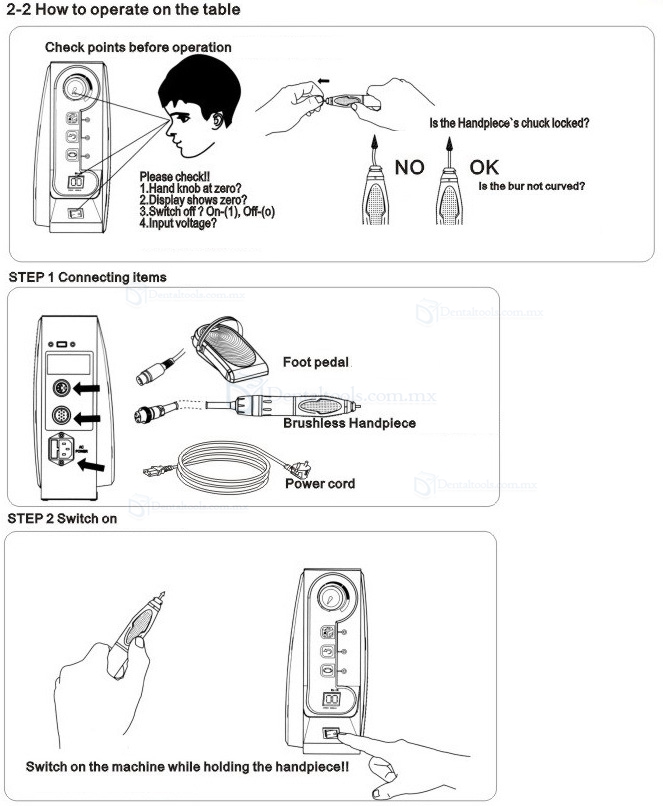 Maisilao® Micromotores sin Escobillas BL-800A Pieza de Mano 60,000rpm