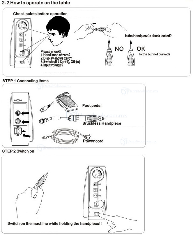 Maisilao® Nuevo Micromotor sin Escobilla BL-800A pieza de mano 60,000rpm