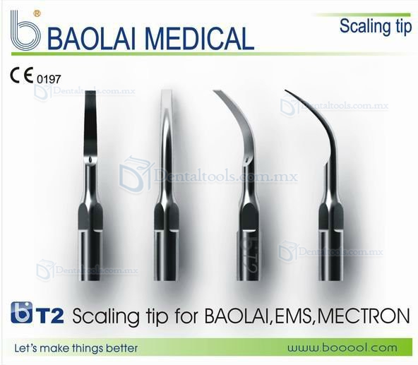 3Pcs Baola® Dental Escalador Ultrasónico Consejos T2 BAOLAI/EMS/MECTRON