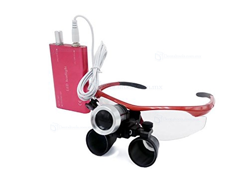 Dental lupa 2.5 x 420 distancia de trabajo para médico quirúrgico lupa con LED Cabeza