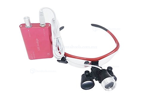 Dental lupa 2.5 x 420 distancia de trabajo para médico quirúrgico lupa con LED Cabeza