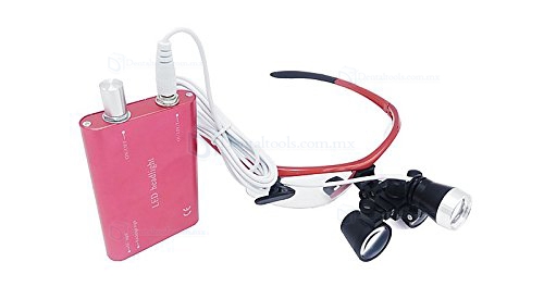 Dental lupa 2.5 x 420 distancia de trabajo para médico quirúrgico lupa con LED Cabeza