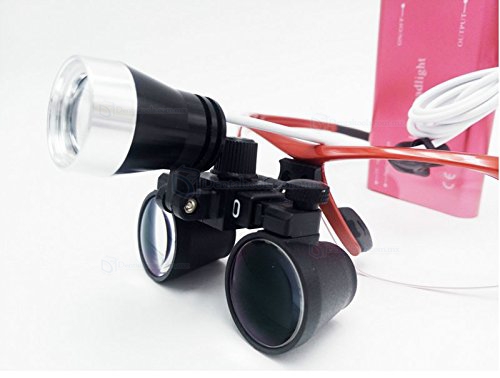 Dental lupa 2.5 x 420 distancia de trabajo para médico quirúrgico lupa con LED Cabeza
