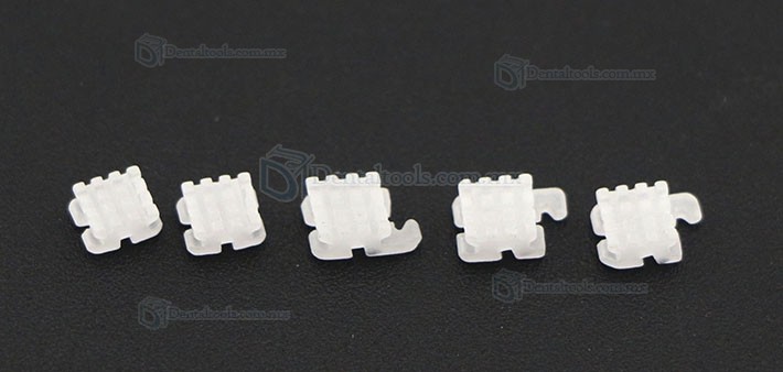 5 paquete dentales Ortodoncia Brackets de cerámica del soporte MBT Ganchos 022 345