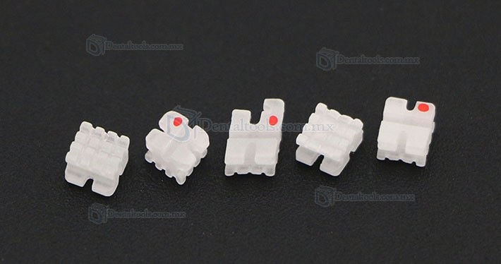 5 paquete dentales Ortodoncia Brackets de cerámica del soporte MBT 022 3 Ganchos