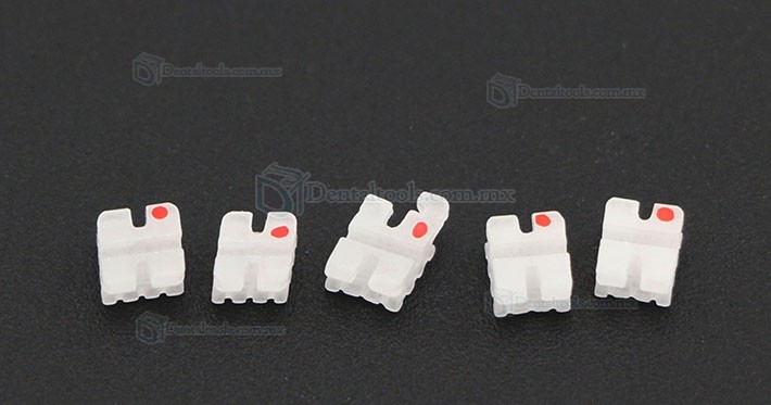5 paquete dentales Ortodoncia Brackets de cerámica del soporte MBT 022 3 Ganchos