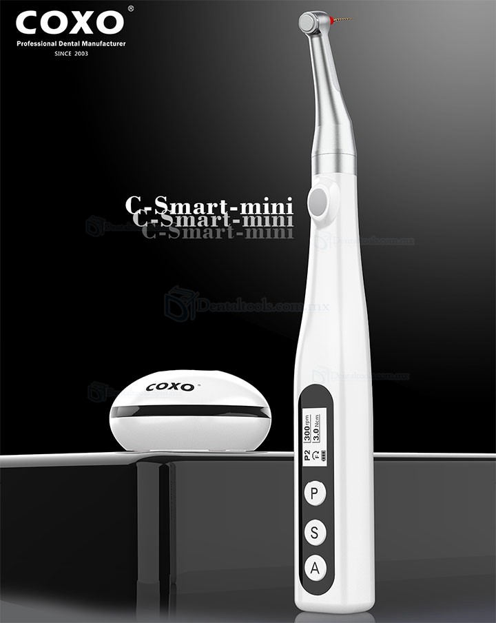 YUSENDENT COXO C-Smart-Mini Motor de Endodoncia con Luz Led Inalámbrico Contra-ángulo 1: 1