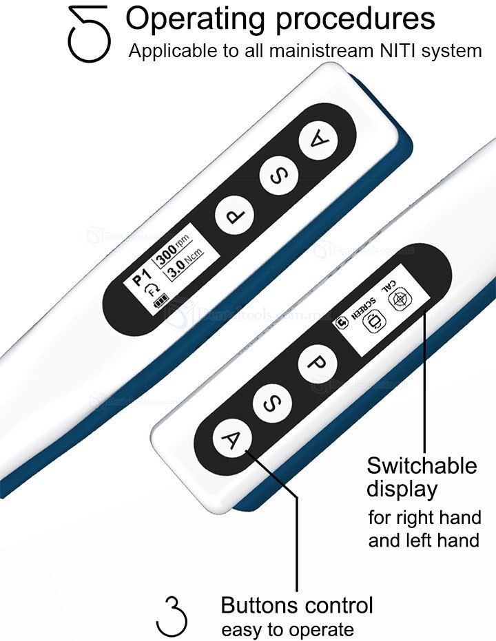 YUSENDENT COXO C-Smart-Mini Motor de Endodoncia con Luz Led Inalámbrico Contra-ángulo 1: 1