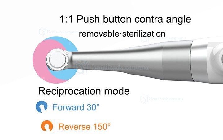 YUSENDENT COXO C-Smart-Mini Motor de Endodoncia con Luz Led Inalámbrico Contra-ángulo 1: 1