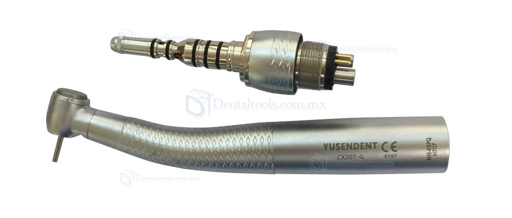 YUSENDENT®Torque Push Fibra Pieza de mano CX207-GS-TP de 6 agujeros Quick Conector