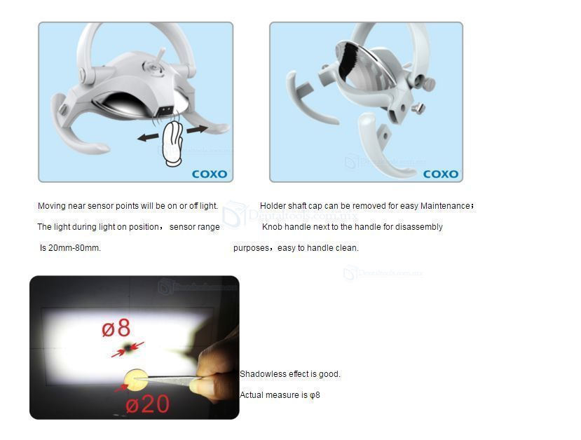 Yusendent Lámpara Dental Luz Reflectancia LED Sin Escalones Ajustable CX249-21