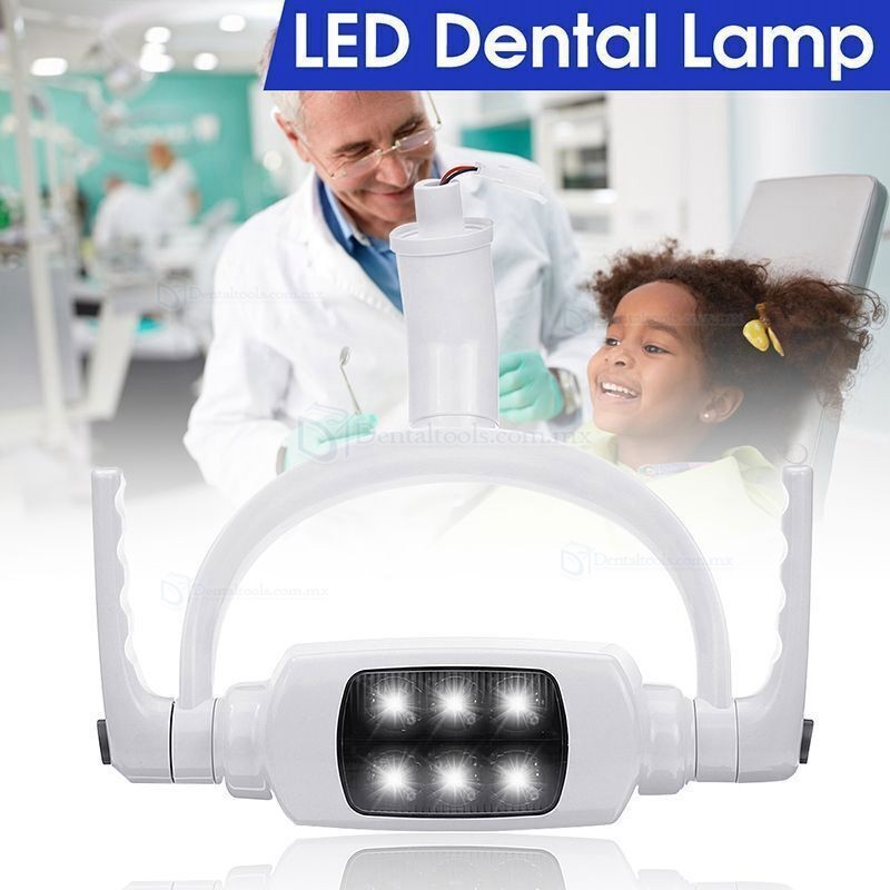 Lámpara bucal dental montada en techo lámpara operatoria LED examen sin sombras 6 LED con brazo