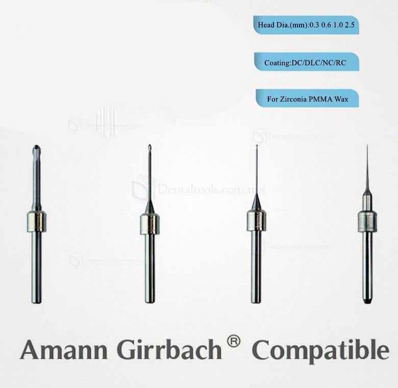 Fresas dentales para discos de bloque de Zirconia PMMA WAX Fit Amann Girrbach Ceramill