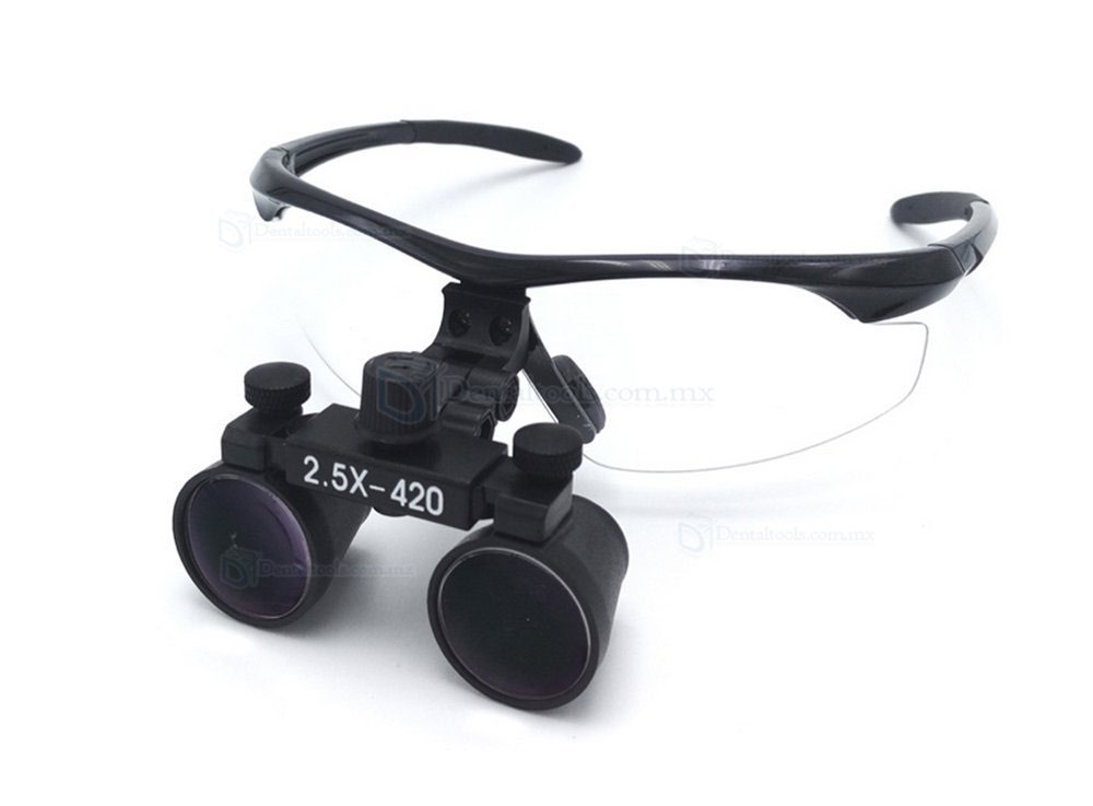 2,5 x420 mm Lupa binocular de cristal óptico antiniebla DY-101 color negro