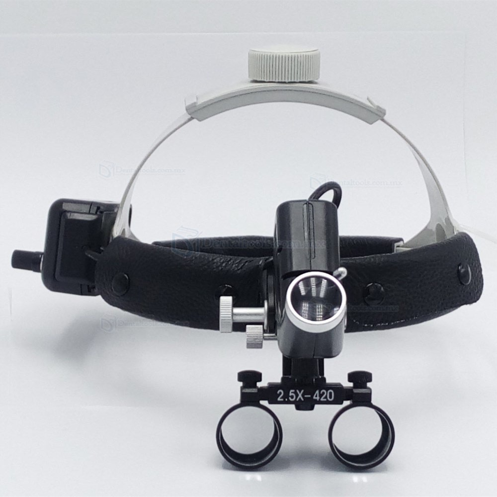 DY-105 Dental quirúrgico médico 2.5X420mm lupa con luz de cabeza LED DY-105 Dental quirúrgico médico 2.5X420mm lupa con luz de cabeza LED