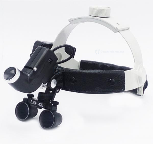 DY-105 Dental quirúrgico médico 2.5X420mm lupa con luz de cabeza LED DY-105 Dental quirúrgico médico 2.5X420mm lupa con luz de cabeza LED