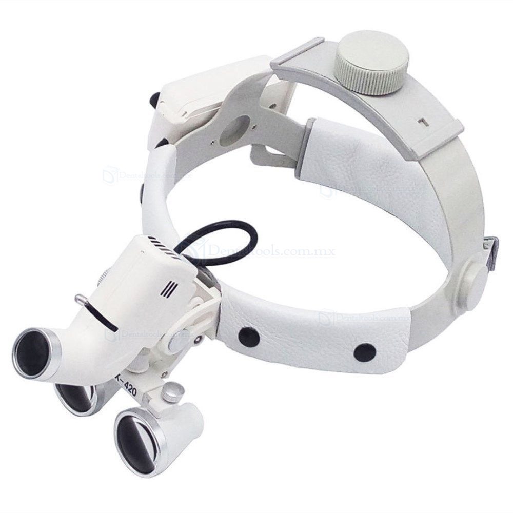 Dental frontoluz quirurgico led 3.5X420mm cuero diadema médico dentista lupa con luz DY-106 Dental frontoluz quirurgico led 3.5X420mm cuero diadema médico dentista lupa con luz DY-106