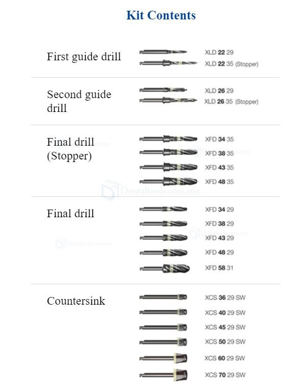 Dentium UXIF SuperLine Kit de instrumentos de cirugía de implantes dentales