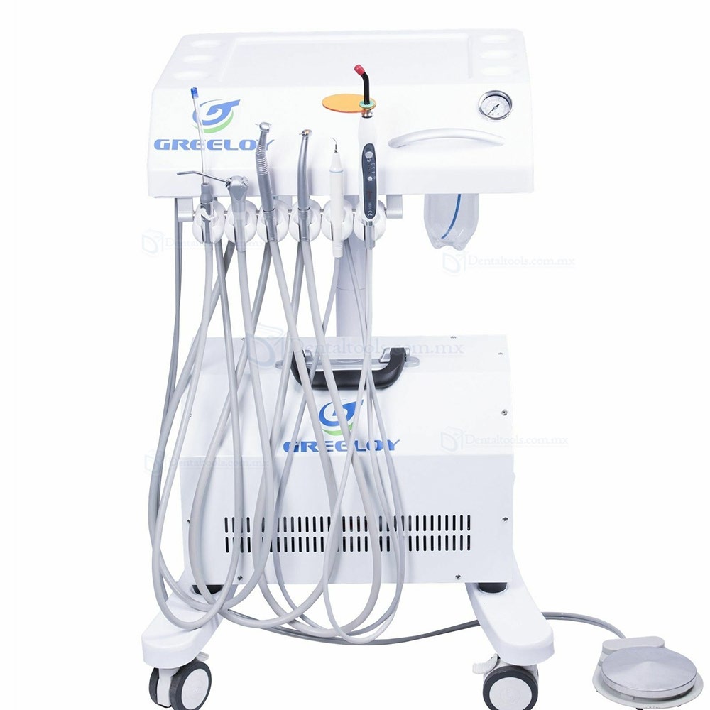Greeloy GU-P302 Unidad de carrito de tratamiento dental móvil (Lámparas de Polimerización + Escalador Ultrasónico)