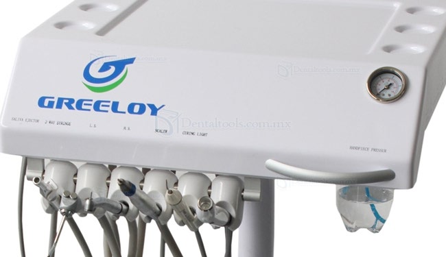 Greeloy® Built-in LED Lámparas de Polimerización Escalador Ultrasónico Unidad Dental Móvil GU-P302