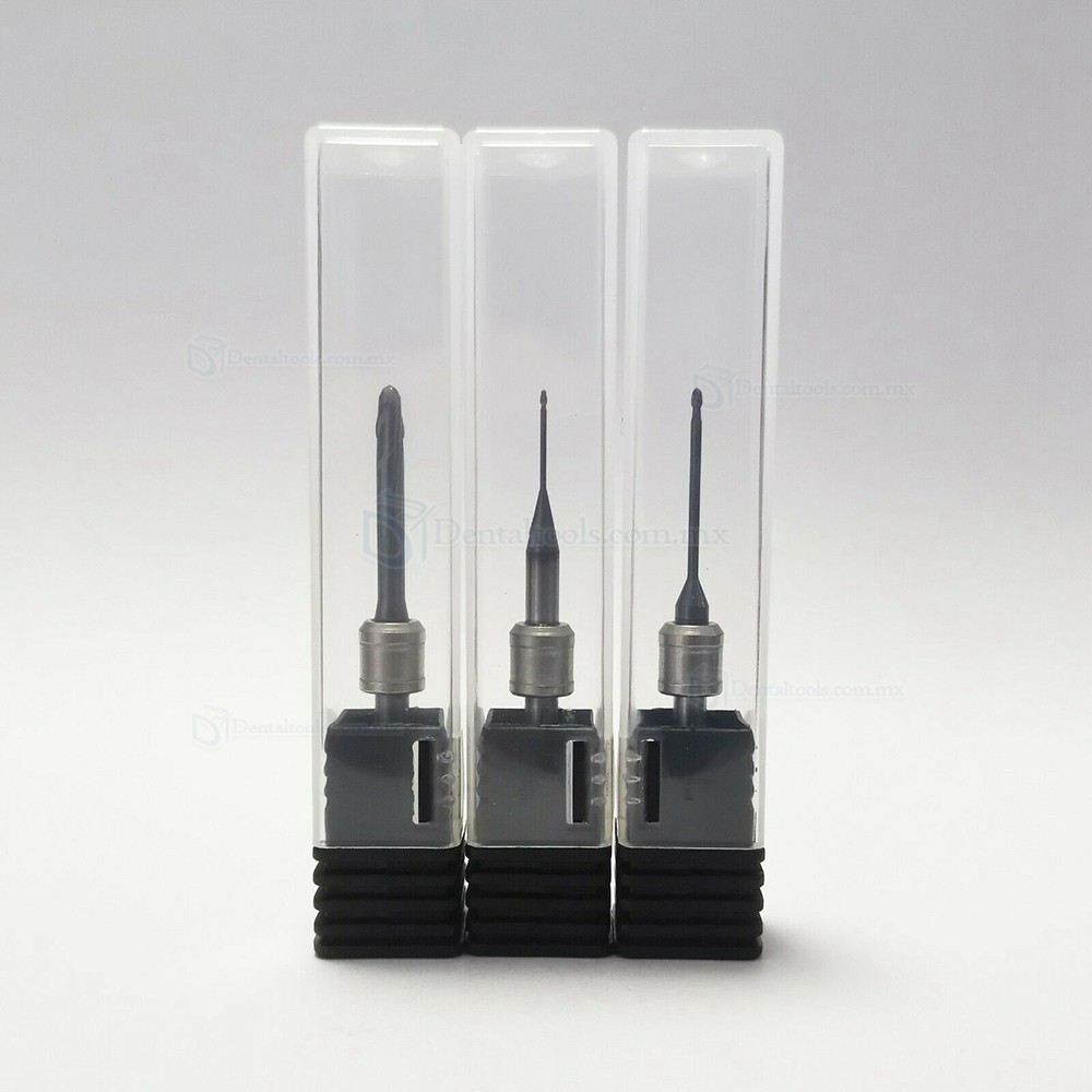 3PCS Fresas dentales para fresadora Cadcam 0,6/1,0/2,5mm para Amann Girrbach