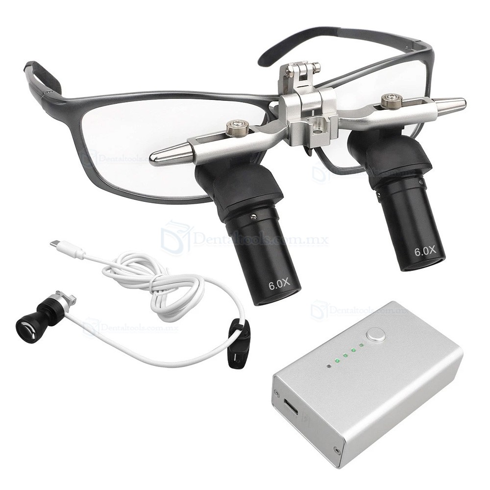 Lupa Ergon&oacute;mica Dental 48&deg;Abatible 4.0X/5.0X/6.0X con L&aacute;mpara LED de 5W y Distancia 350-450mm