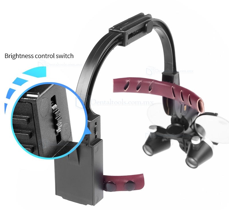Lupas dentales de diadema 2.5X o 3.5X con LED 5W y lentes para presbicia