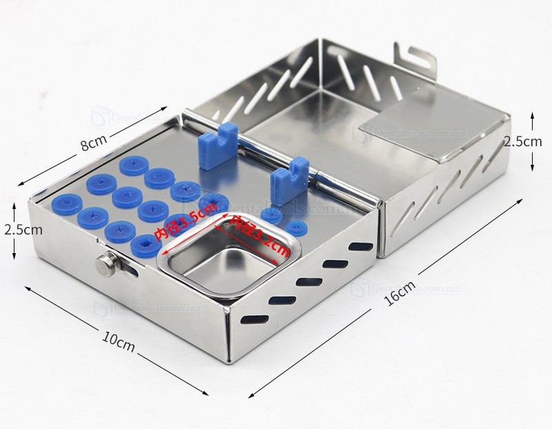 Nichrominox Caja mediana de acero inoxidable para instrumental de implantes Nichrominox Caja mediana de acero inoxidable para instrumental de implantes