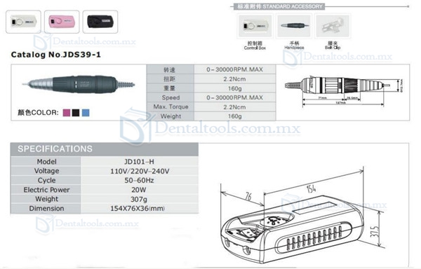 JSDA® Portable Micromotor Dental 2,5000rpm JD101-H