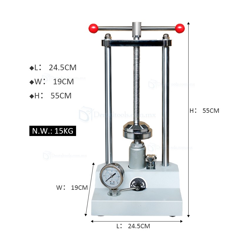 Máquina de prensa hidráulica de laboratorio dental matraz de dentadura compress JG-001