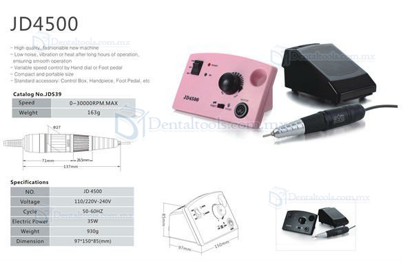 Profesional Pulido Diente de uñas Micromotor Dental 30,000rpm JD4500