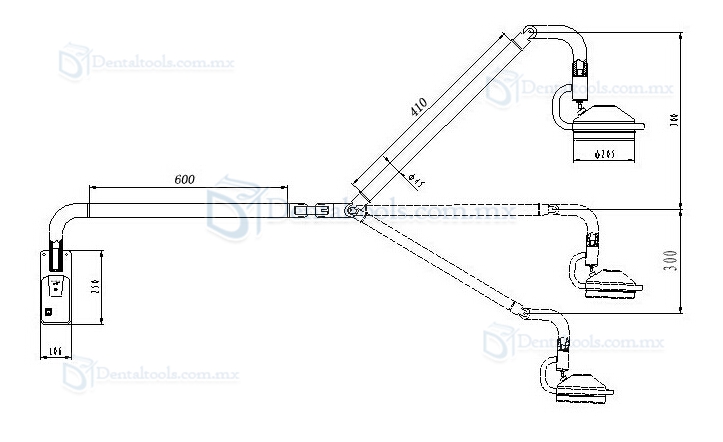 KWS 36W Hanging Luces de Cirugía Dental KD-202D-3B