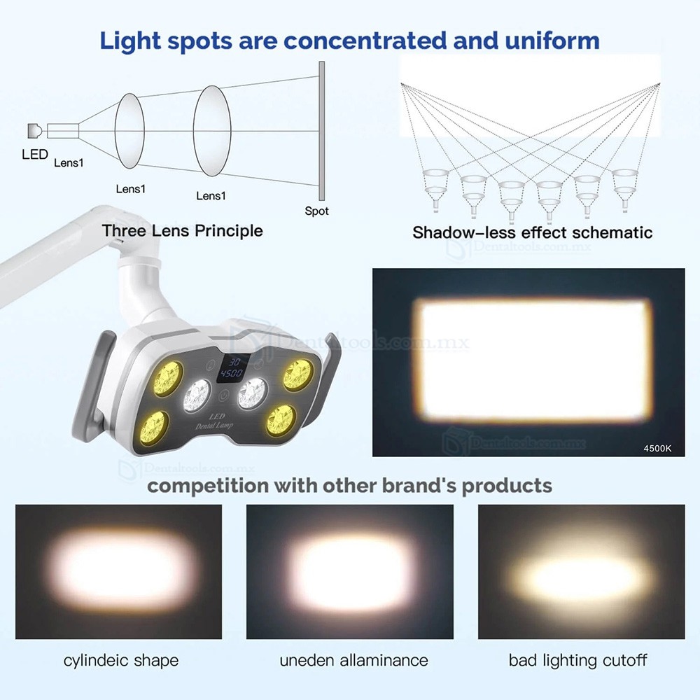 KY KY-P157 Lámpara dental de 6 LEDs con luz fría y cálida y conexión de 26mm KY KY-P157 Lámpara dental de 6 LEDs con luz fría y cálida y conexión de 26mm