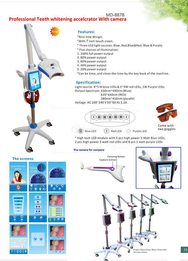 Dental LED Unidad de Sistema de Blanqueamiento de Dientes Lámpara de Luz de Blanqueo con cámara MD887B