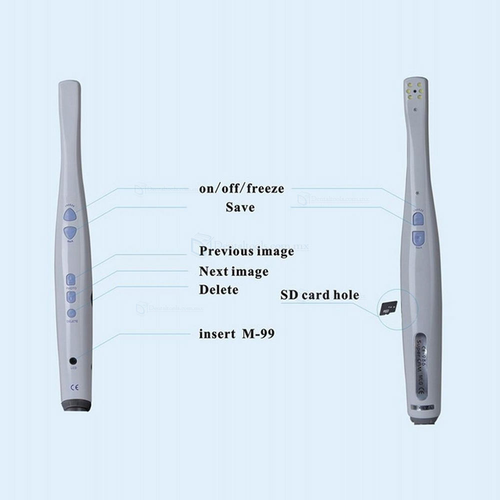2017 Nuevo Intraoral Cámara de Vídeo de 6 LED de Luz con Tarjeta SD B1D + Pantalla LCD mini