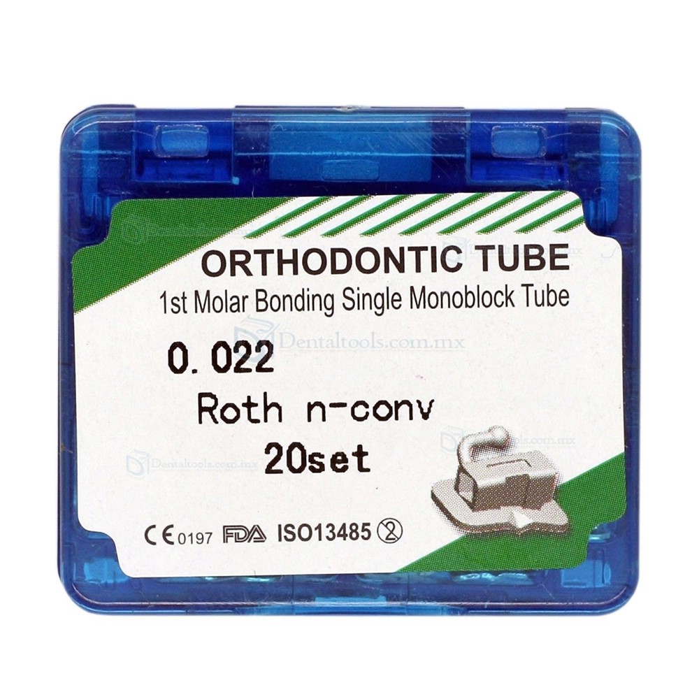 20 sets ortodoncia Monoblock Tubos bucales primera 2º Molar Roth MBT 0,022