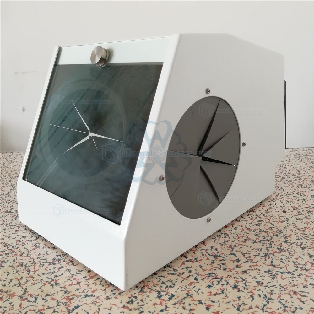 Caja protectora para pulido y arenado dental con recolecci&oacute;n de polvo