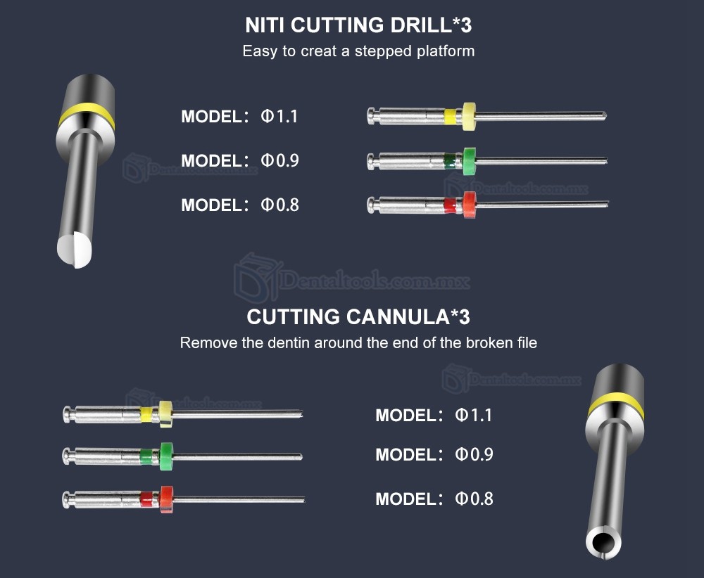 Tosi Kit de sistema de eliminación de archivos de endodoncia Juego de extractores de archivos rotos