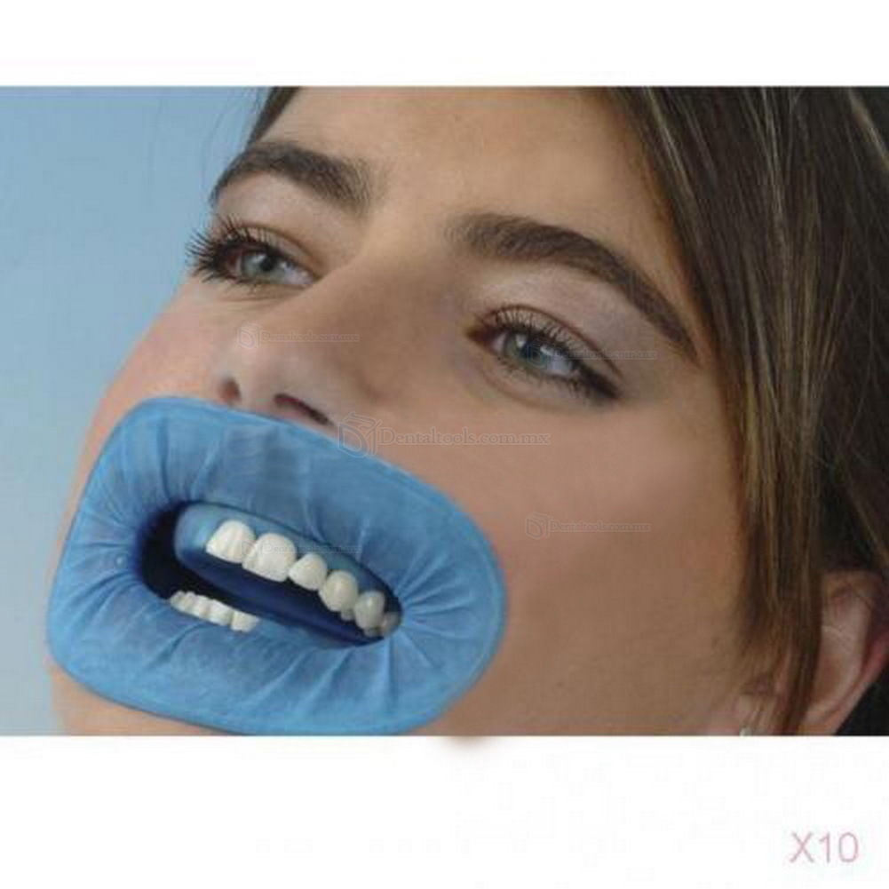 10 Pcs Retractor de Mejillas Abridor Azul Presa de Goma Estéril Desechable Dental