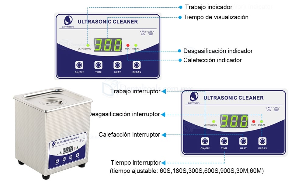 2L Limpiador Ultrasonidos Desgasificación Ultrasonido Limpieza