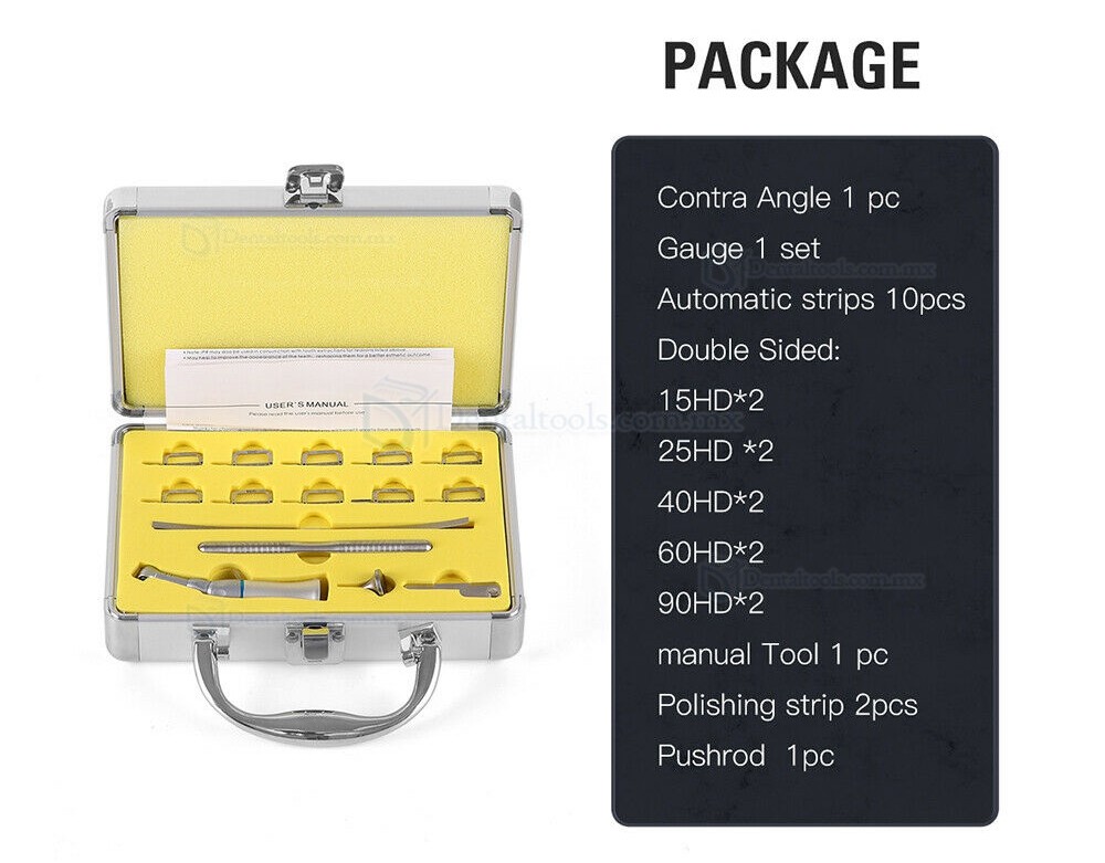 Westcode Sistema IPR con contraángulo 1:1 y tiras para stripping dental Westcode Sistema IPR con contraángulo 1:1 y tiras para stripping dental