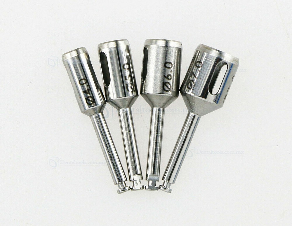 Kit de 4 sacabocados gingivales para cirug&iacute;a de implantes dentales