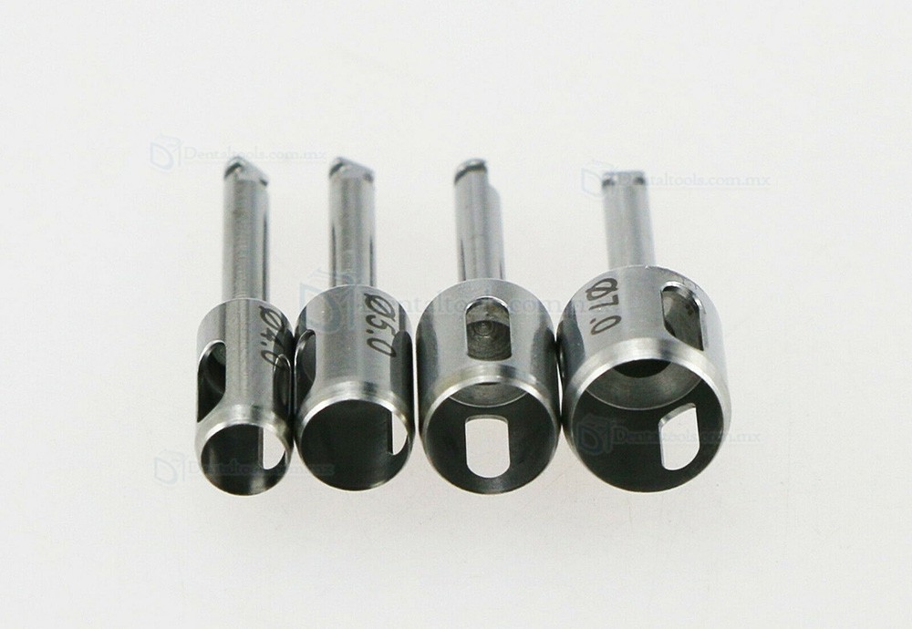 Set de 4 Piezas de Punzones Quir&uacute;rgicos para Tejidos en Implantes Dentales