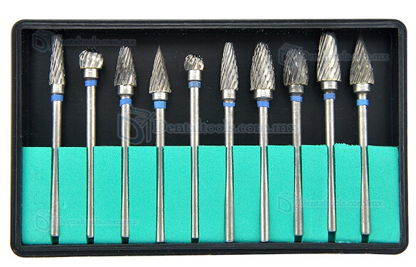 10 pcs Tungsten Acero Burs Dentales Lab Taladro de Dientes Para Pieza de Mano Polisher