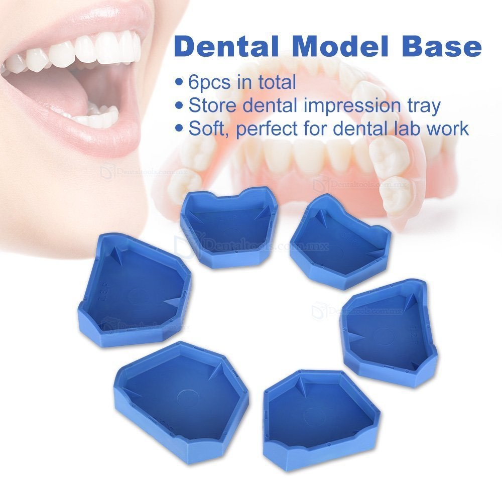 6 Pcs Bandeja de impresión dental base de modelo para laboratorio dental