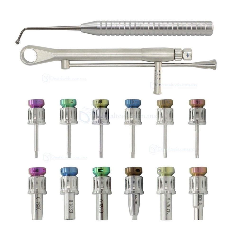 Kit de prótesis de implante dental universal, llave dinamométrica, destornillador de trinquete