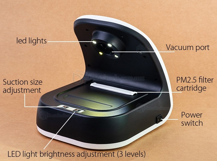 60W Aspirador de laboratorio dental inalámbrico portátil con luz LED